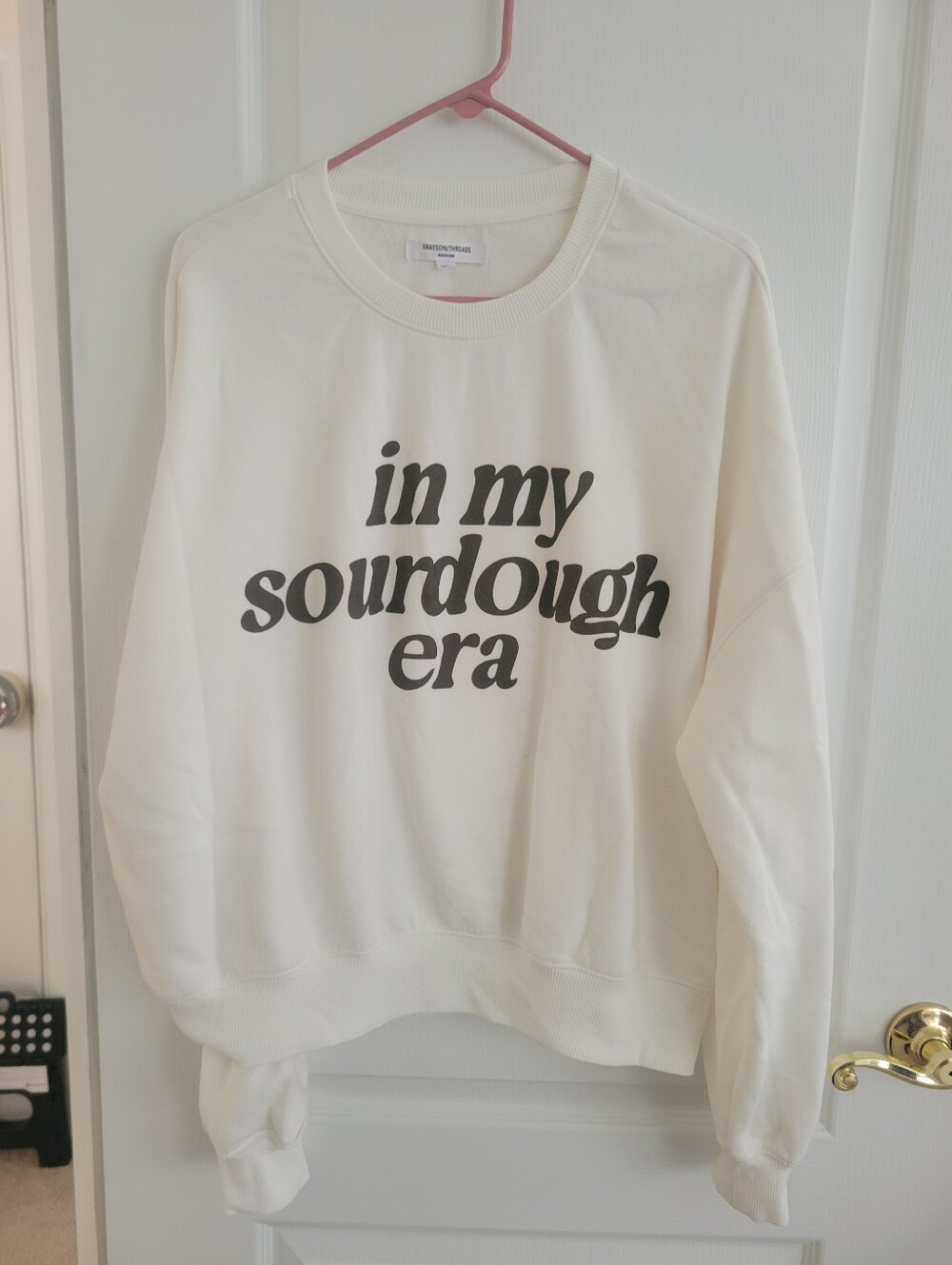 In My Sourdough Era Crewneck Sweatshirt Size XXL White Cream Grayson Threads